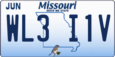 MO license plate WL3I1V