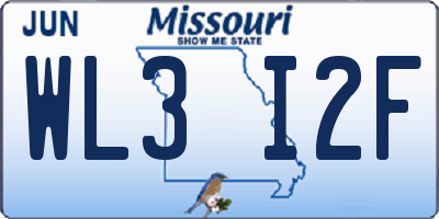 MO license plate WL3I2F