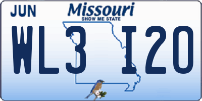 MO license plate WL3I2O