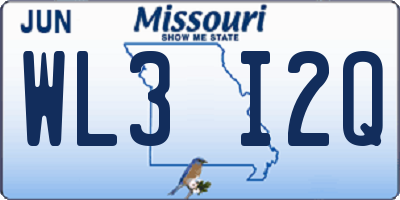 MO license plate WL3I2Q