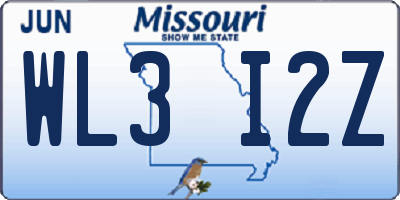 MO license plate WL3I2Z