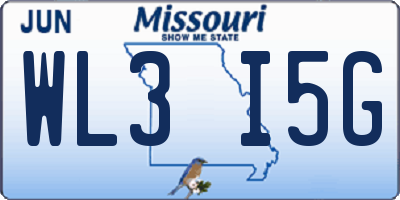 MO license plate WL3I5G