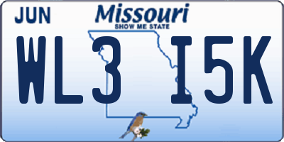 MO license plate WL3I5K