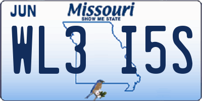 MO license plate WL3I5S