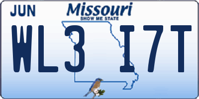 MO license plate WL3I7T