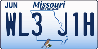 MO license plate WL3J1H