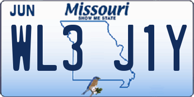 MO license plate WL3J1Y