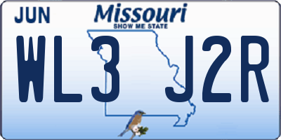 MO license plate WL3J2R