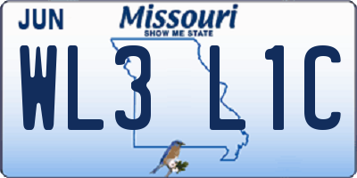 MO license plate WL3L1C