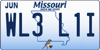 MO license plate WL3L1I