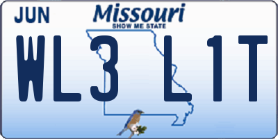 MO license plate WL3L1T