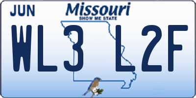 MO license plate WL3L2F