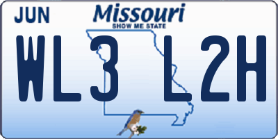 MO license plate WL3L2H