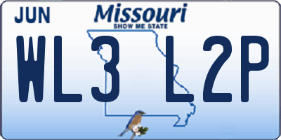 MO license plate WL3L2P