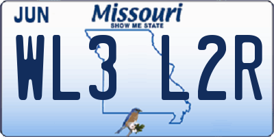 MO license plate WL3L2R