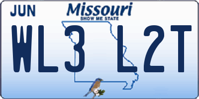 MO license plate WL3L2T