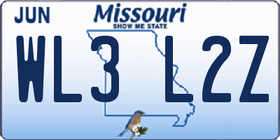 MO license plate WL3L2Z