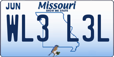 MO license plate WL3L3L