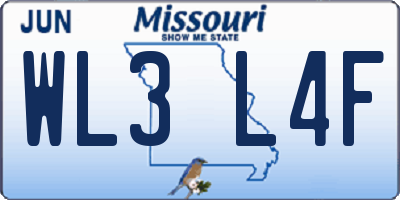 MO license plate WL3L4F