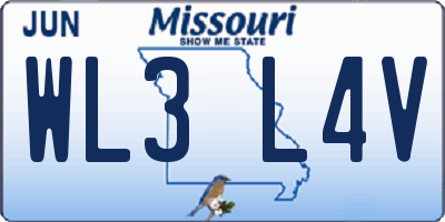 MO license plate WL3L4V