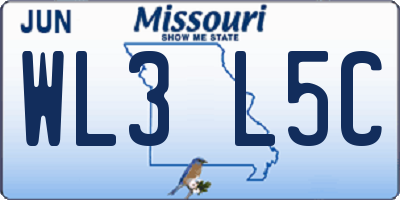 MO license plate WL3L5C