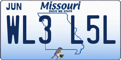 MO license plate WL3L5L