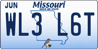 MO license plate WL3L6T