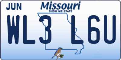 MO license plate WL3L6U
