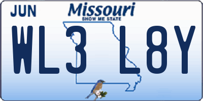 MO license plate WL3L8Y