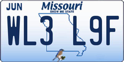MO license plate WL3L9F