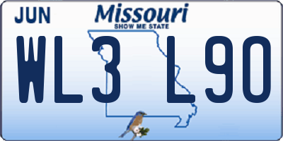 MO license plate WL3L9O
