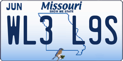 MO license plate WL3L9S