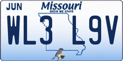 MO license plate WL3L9V