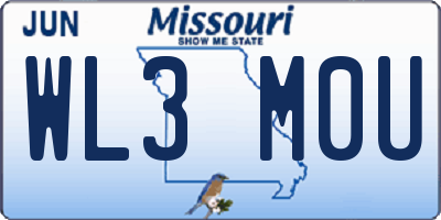 MO license plate WL3M0U