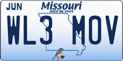 MO license plate WL3M0V
