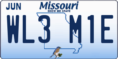 MO license plate WL3M1E