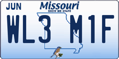 MO license plate WL3M1F