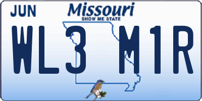 MO license plate WL3M1R