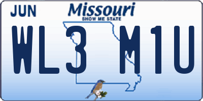 MO license plate WL3M1U