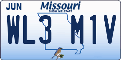 MO license plate WL3M1V