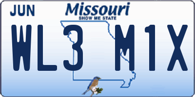MO license plate WL3M1X