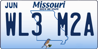 MO license plate WL3M2A