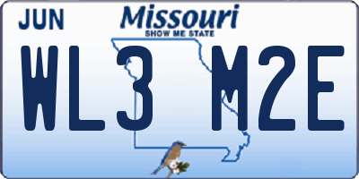 MO license plate WL3M2E