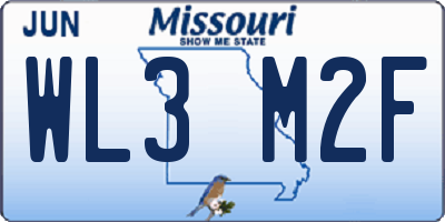 MO license plate WL3M2F