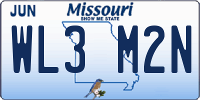 MO license plate WL3M2N