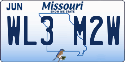 MO license plate WL3M2W