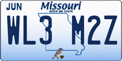 MO license plate WL3M2Z
