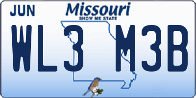 MO license plate WL3M3B