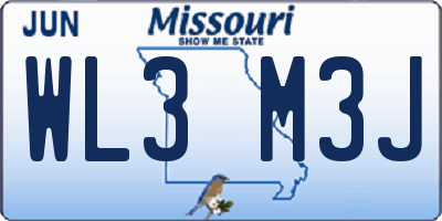 MO license plate WL3M3J