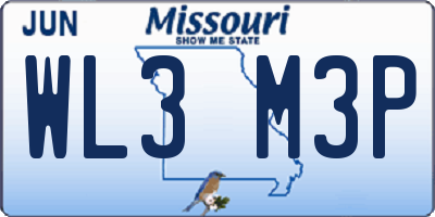 MO license plate WL3M3P